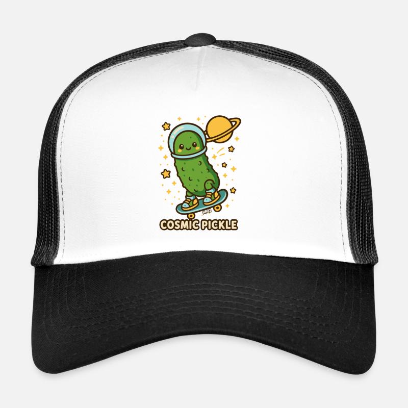 Kosmische Gurke auf Skateboard Trucker Cap