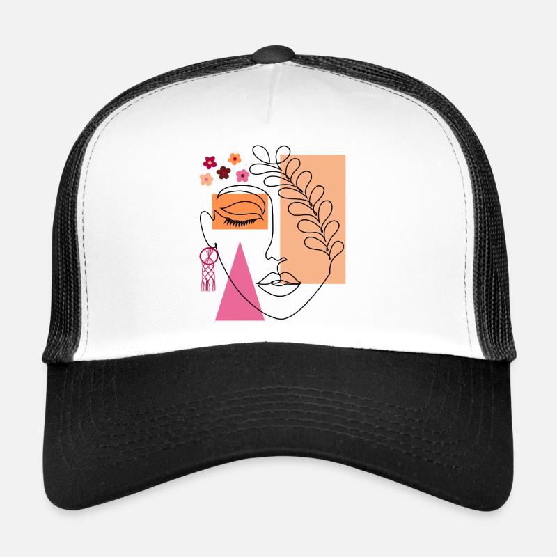 Abstraktes Frauen­gesicht Minimalistisches Kunst Trucker Cap