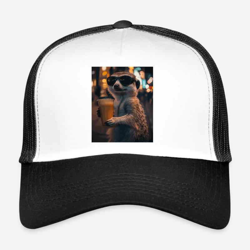 Kaffee-Meerkat Sonnenbrille Trucker Cap