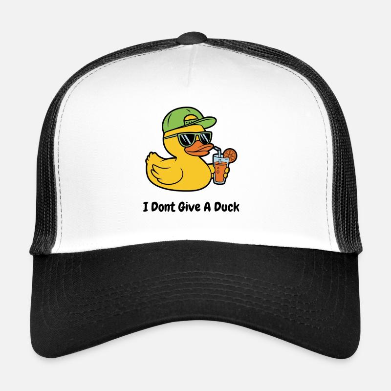 Zero Ducks Given – Cool Duck Funny Shirt - Trucker Cap - white/black