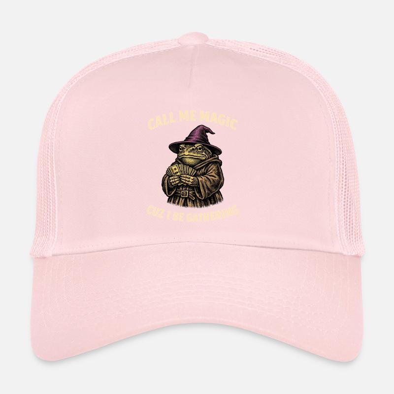 Call Me Magic Cuz I Be Gathering Funny Wizard Frog Trucker Cap