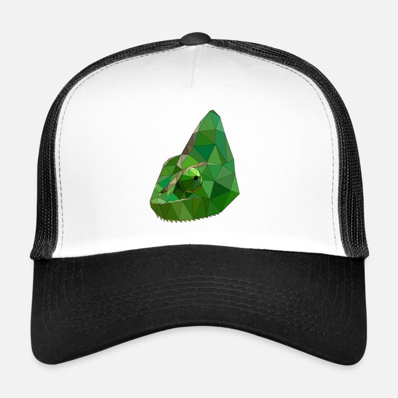Art géométrique caméléon low poly Casquette trucker 
