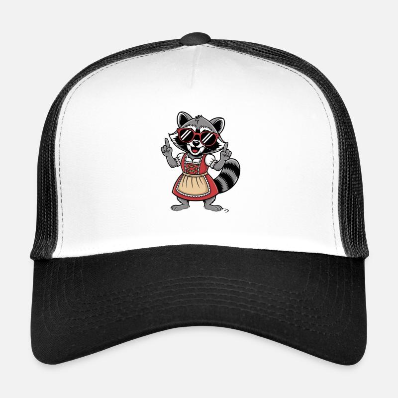 Raton laveur Dirndl avec des lunettes de soleil Casquette trucker 