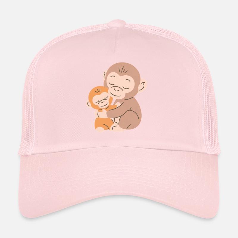 Les singes s’embrassent : Mère et Bébé Casquette trucker 