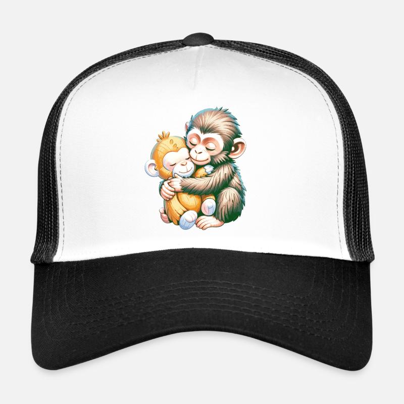 Câlins de singes s’embrassent Casquette trucker 