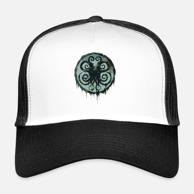 Cthulhu-Symbol Lovecraft Kosmischer Horror - Trucker Cap - Weiß/Schwarz