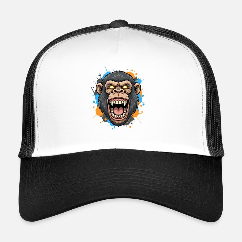 Éclaboussure de tête de gorille hurlante Casquette trucker 