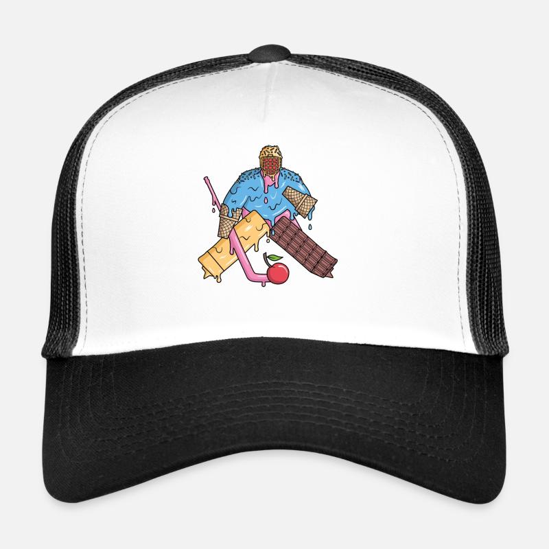 Eishockey Torwart Eiscreme Jungen Eishockeyspieler - Trucker Cap - Weiß/Schwarz