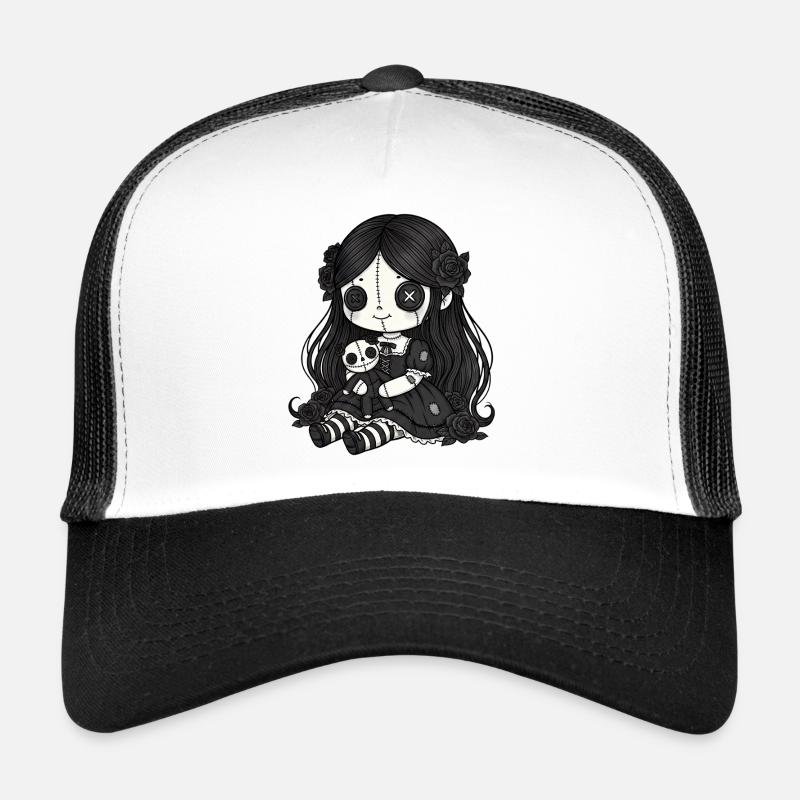 Poupée animale d’horreur Gothique Gothique Weirdcore Casquette trucker 