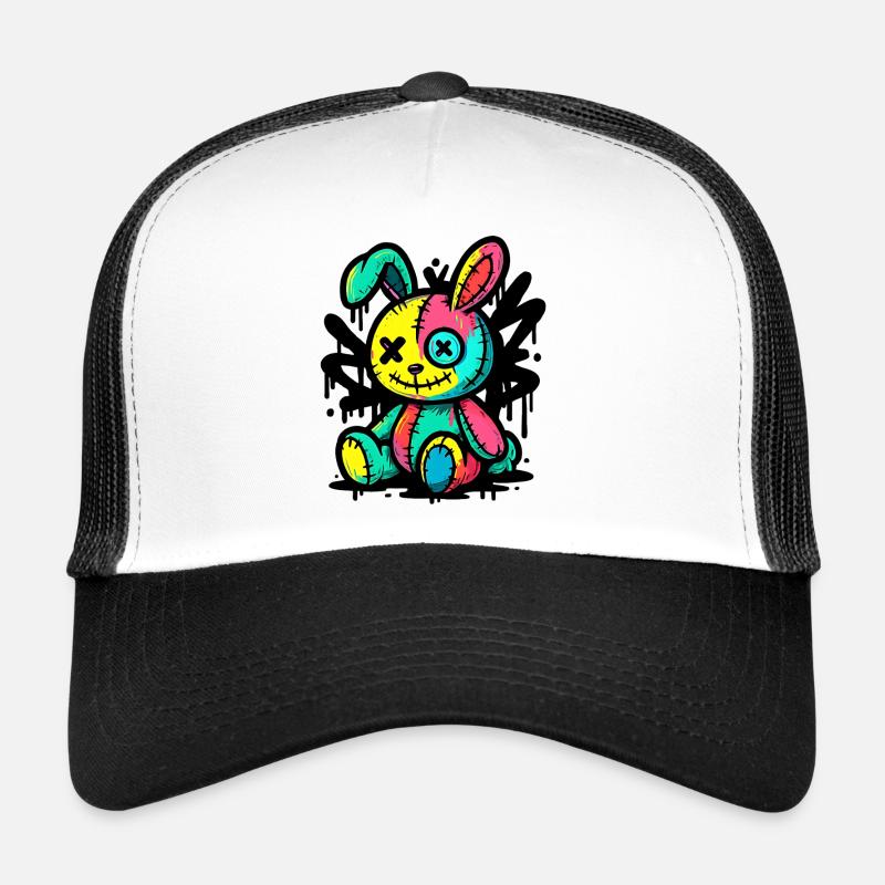 Poupée animale d’horreur Gothique Gothique Weirdcore Casquette trucker 
