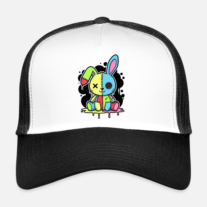 Gothic Bunny Weirdcore Dark Horror Animal Doll Trucker Cap