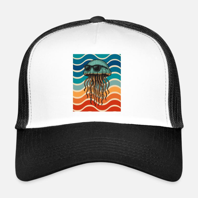 Beach jellyfish with sunglasses Trucker Cap