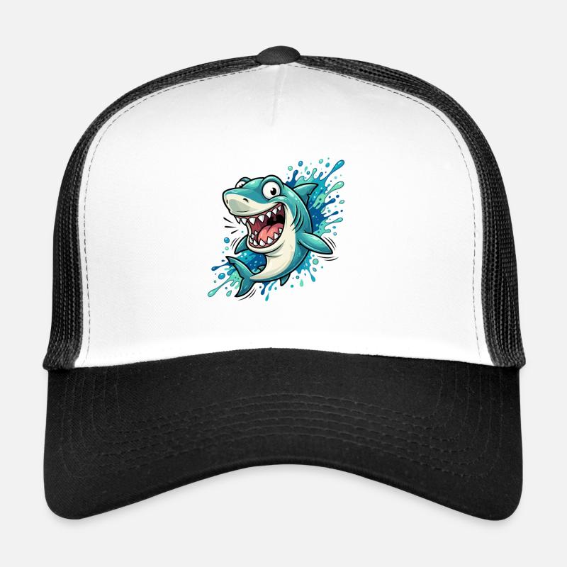 Squirting cartoon shark Trucker Cap