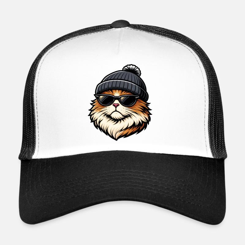 Cat coolness with a hat and sunglasses Trucker Cap