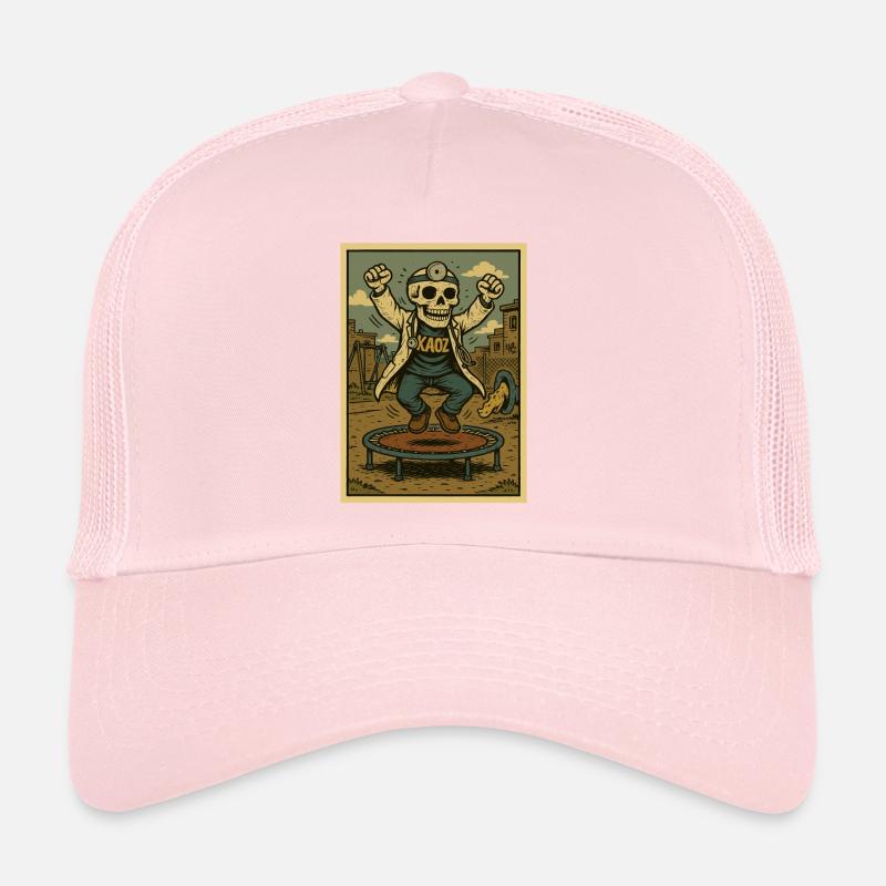 Skeleton Doctor on Trampoline Trucker Cap