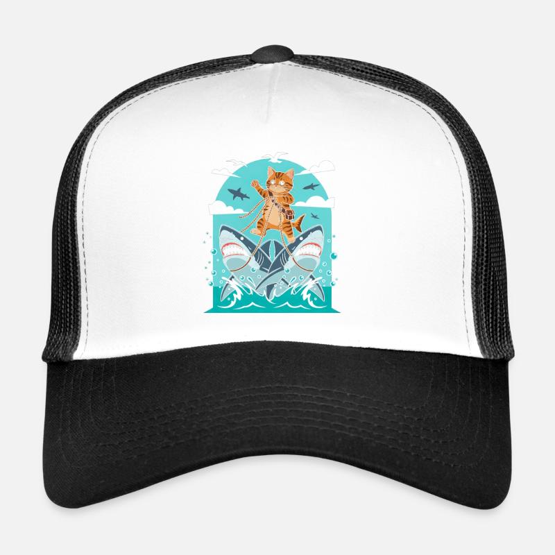 Chatons sur des aventures de requins Casquette trucker 