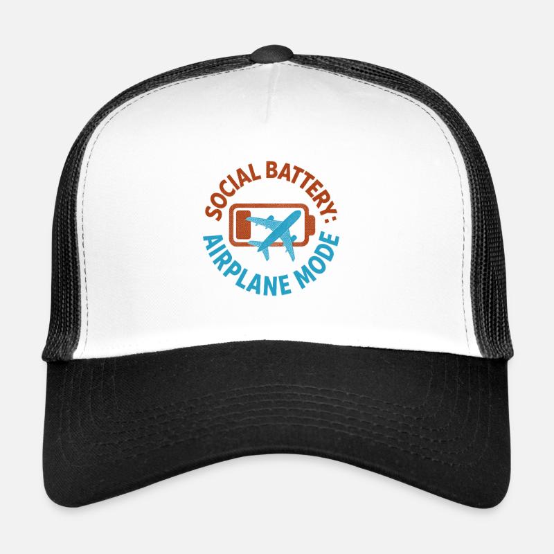 Batterie sociale vide | Introverti voyageur Casquette trucker 