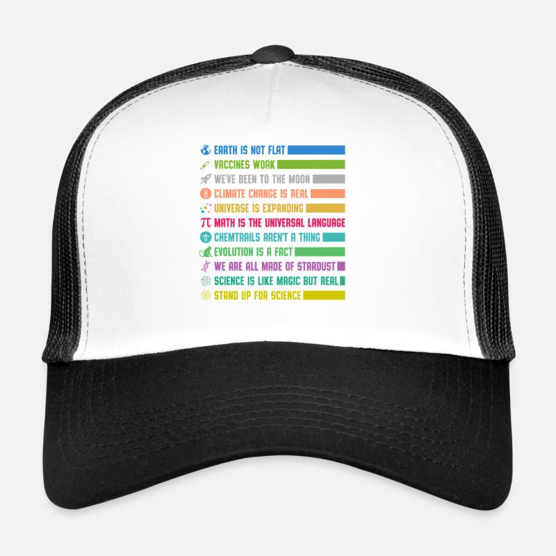 Déclarations scientifiques colorées Casquette trucker 