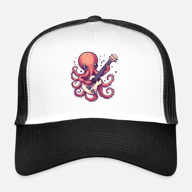 Octopus with guitar Trucker Cap