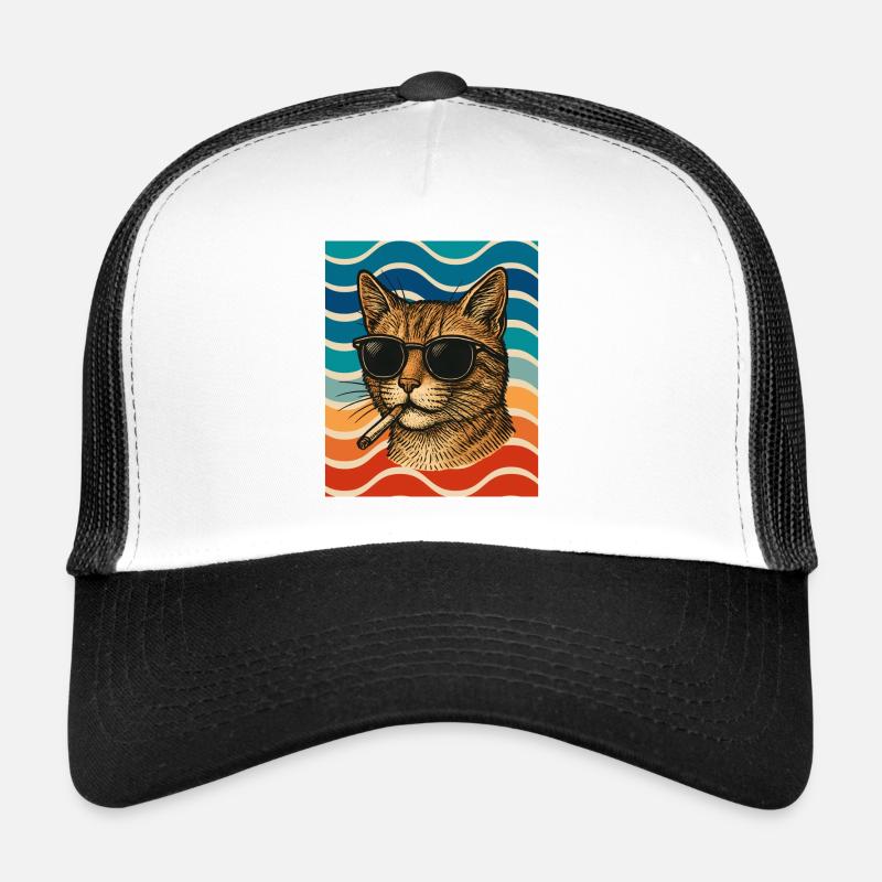 Été des chats avec des lunettes de soleil Casquette trucker 
