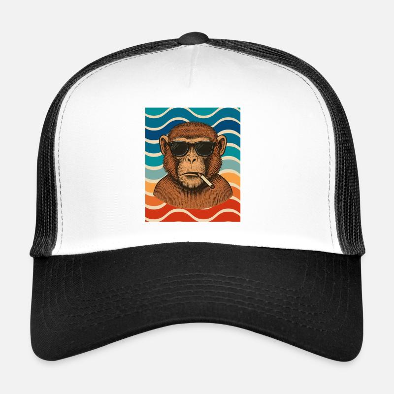Wave Chimp with Sunglasses Trucker Cap