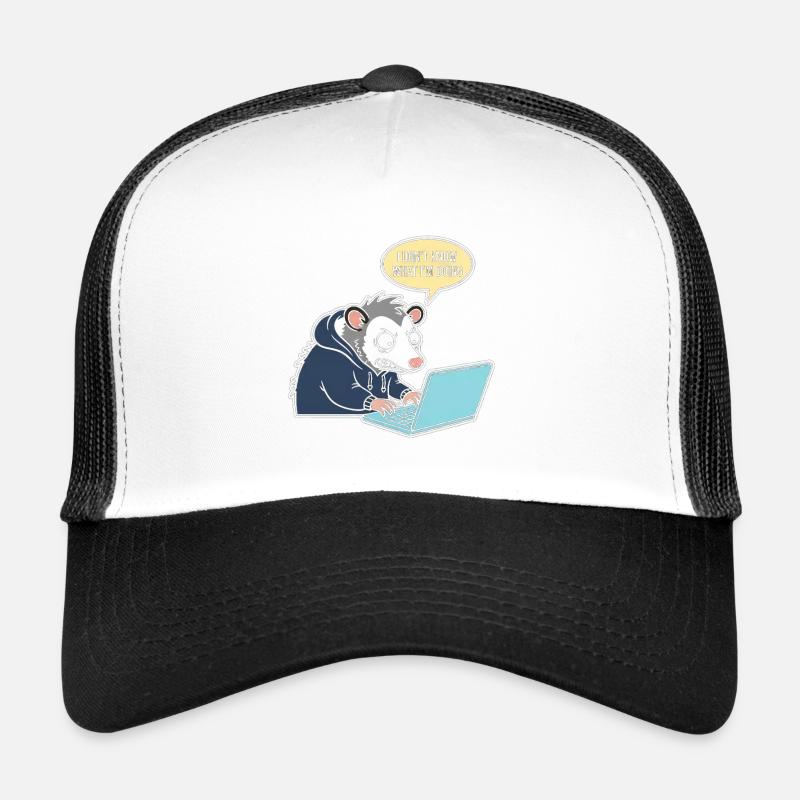 Ratte am Laptop: Was tu ich? Trucker Cap