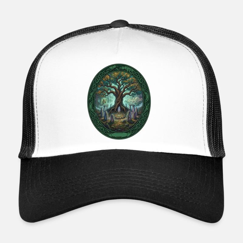 Arbre de vie dans le cercle de brouillard Casquette trucker 