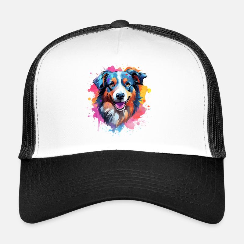Chien Berger Australien à l’Art Éclaboussuré Coloré Casquette trucker 