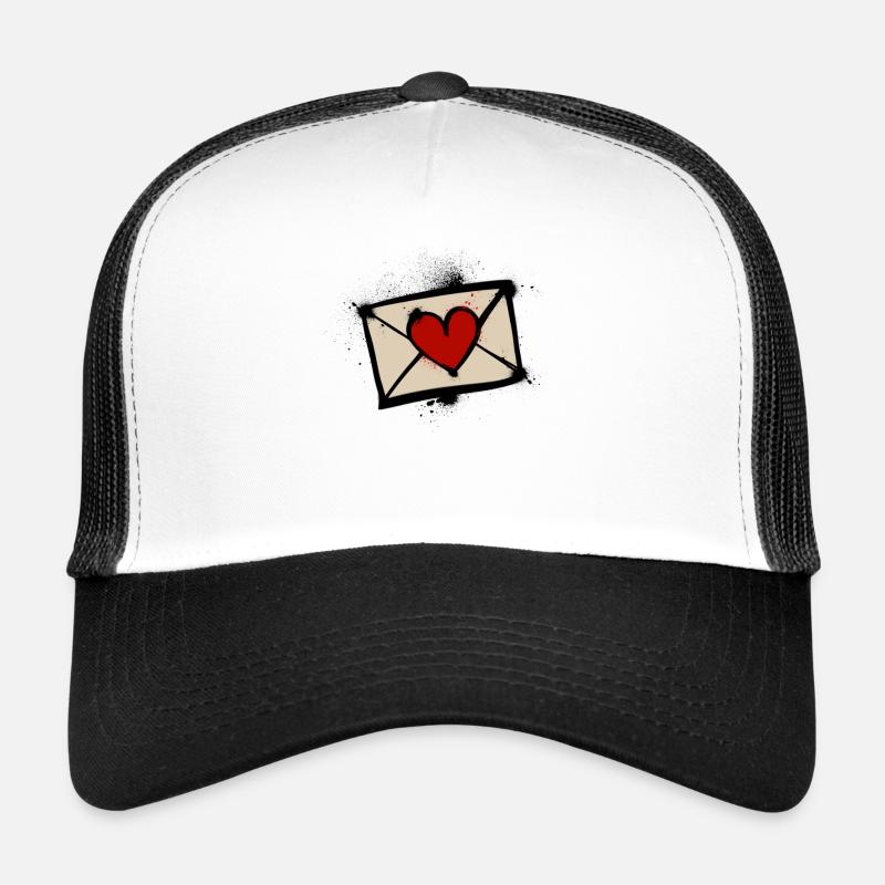 Post d’amour graffiti en lettres de cœur Casquette trucker 