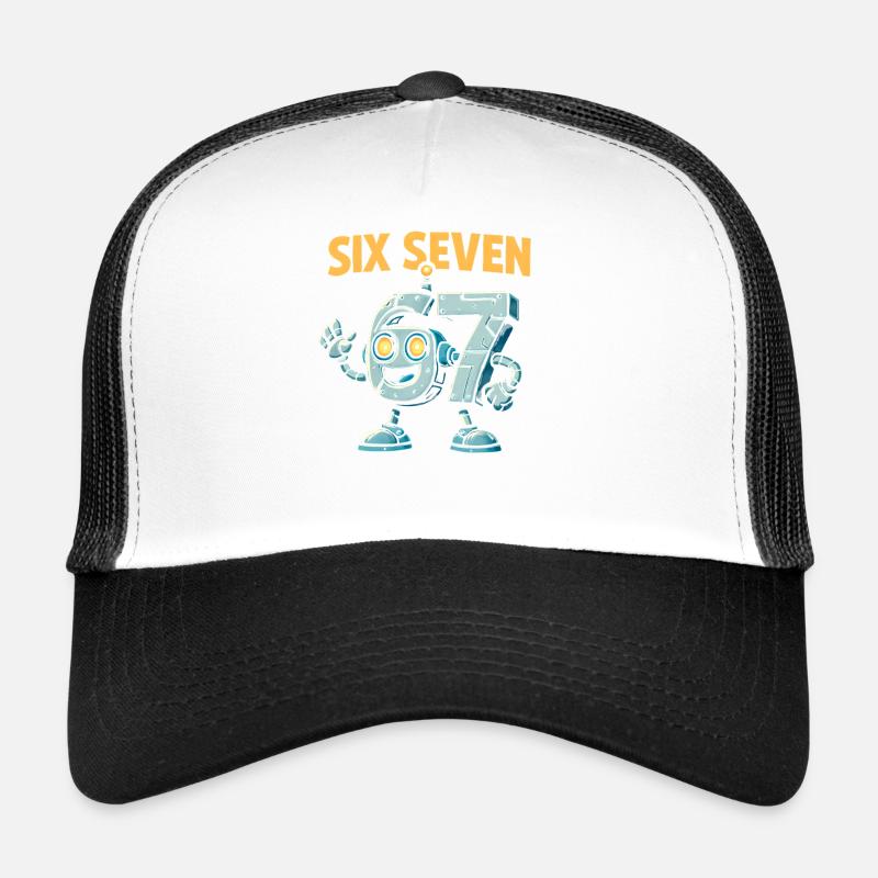 Six Seven 67 Italian Brainrot Roboter Meme Humor Trucker Cap