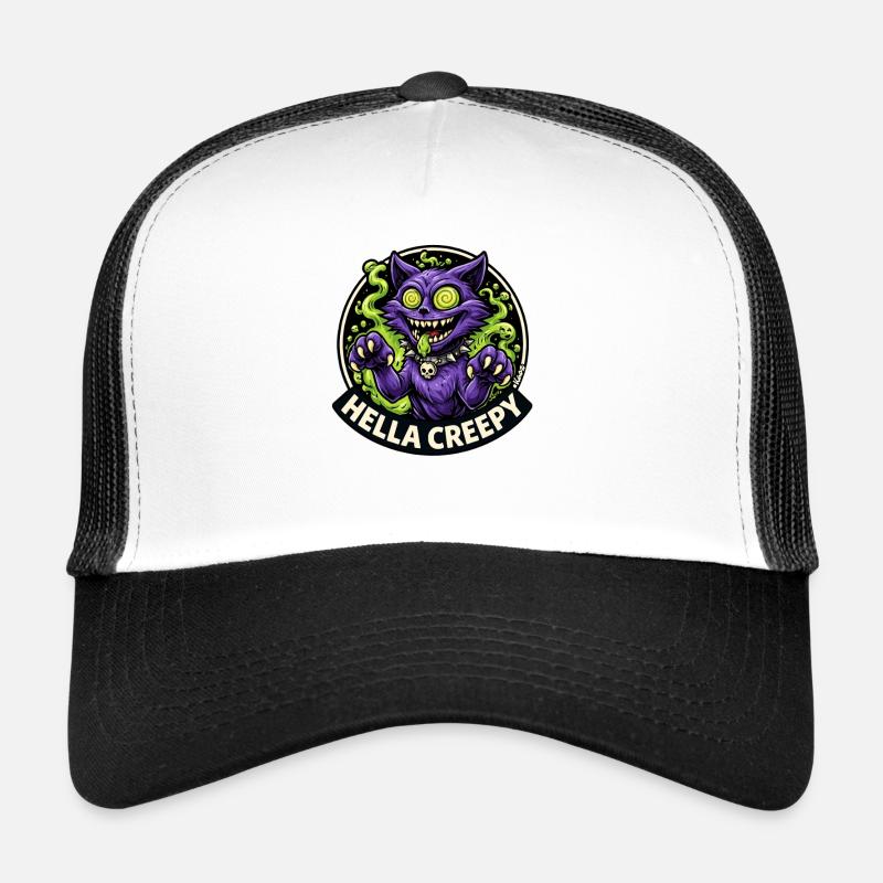 Un chat néon flippant Casquette trucker 