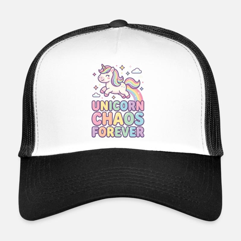 Unicorn Chaos Forever Einhorn Pastell Trucker Cap