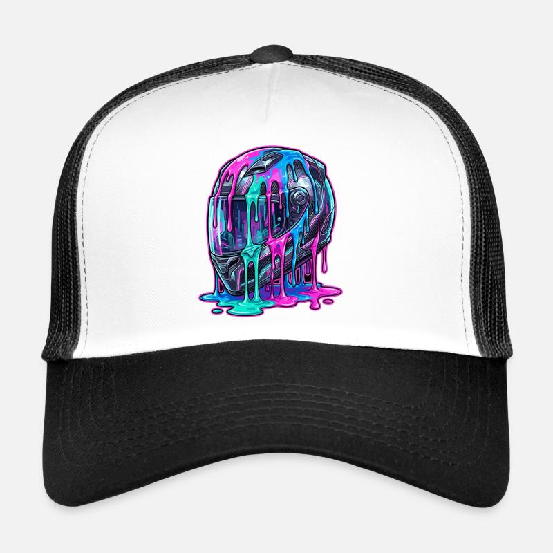 Abstract helmet with color flow Trucker Cap