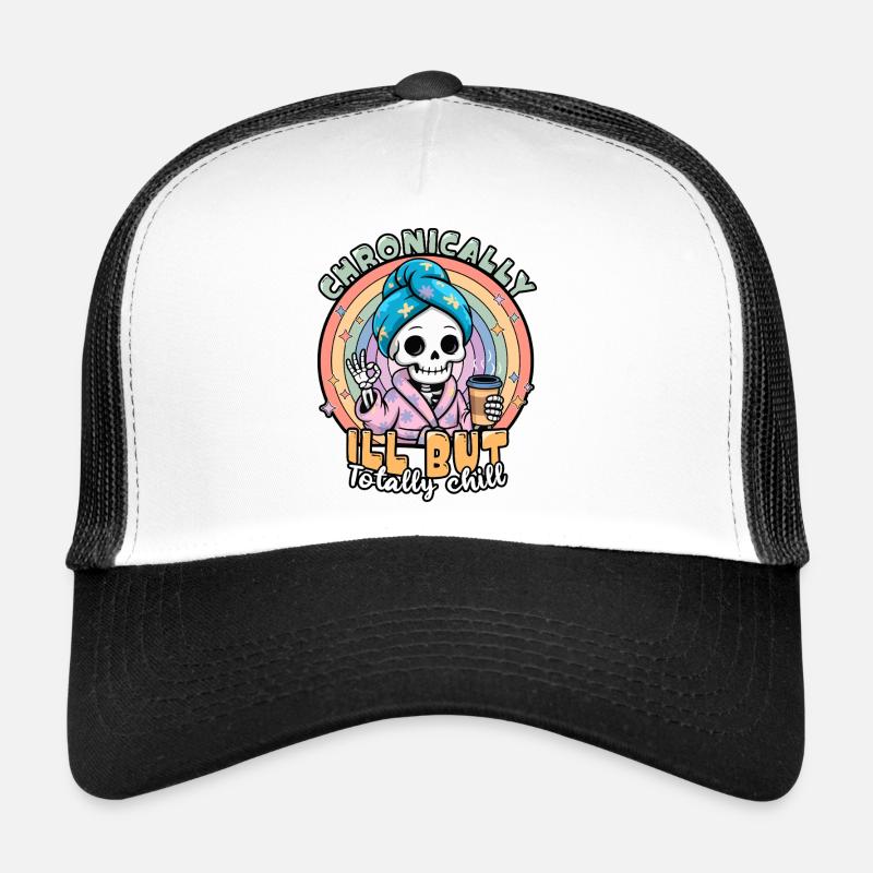 Fibromyalgia Awareness Chronically Ill Skeleton Trucker Cap