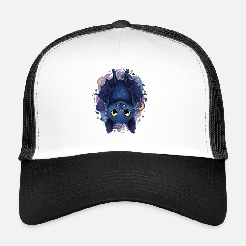 Mondschein Fledermaus Neon - Trucker Cap - Weiß/Schwarz