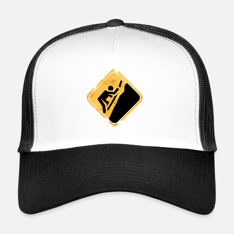 Yellow climbing symbol warning sign Trucker Cap