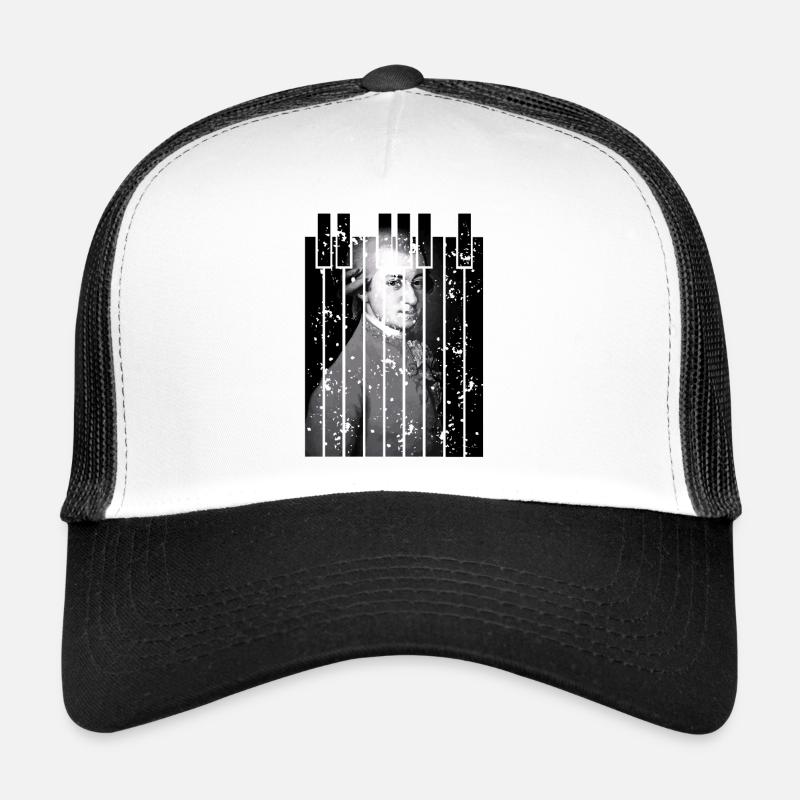 Glitch Mozart Classical Portrait Art Trucker Cap