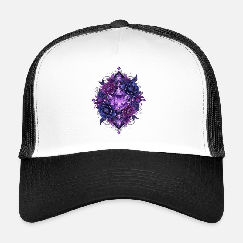 Mandala des Fleurs de Cristal Violet Casquette trucker 