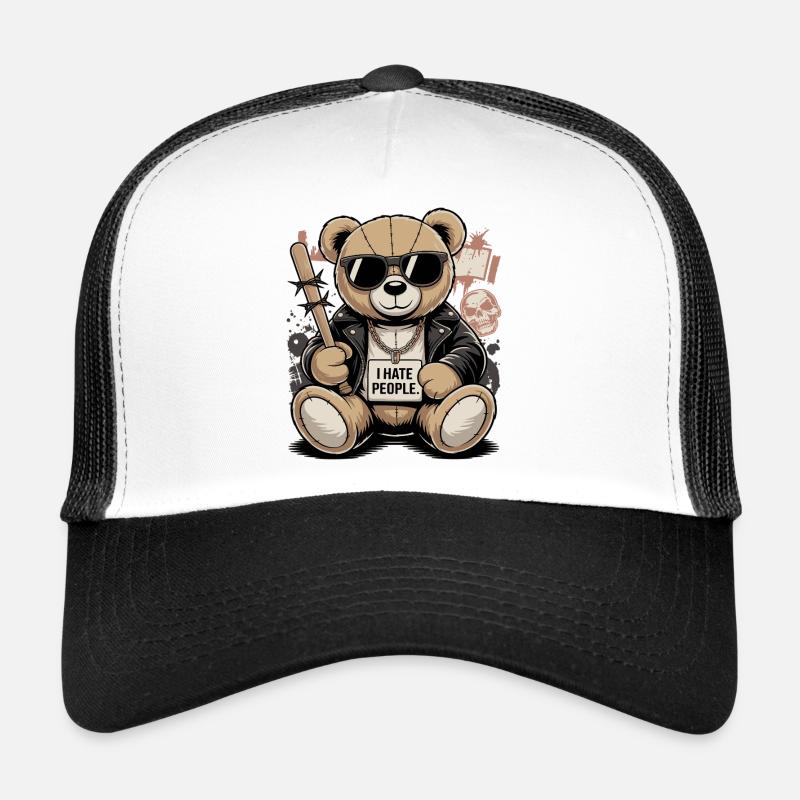 Bad Teddy – I Hate People Bear Design Trucker Cap