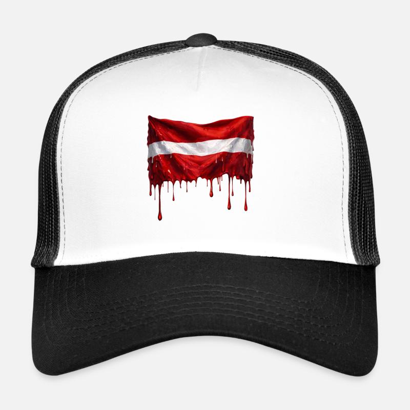 Lettische Flagge bunte Farbe Trucker Cap