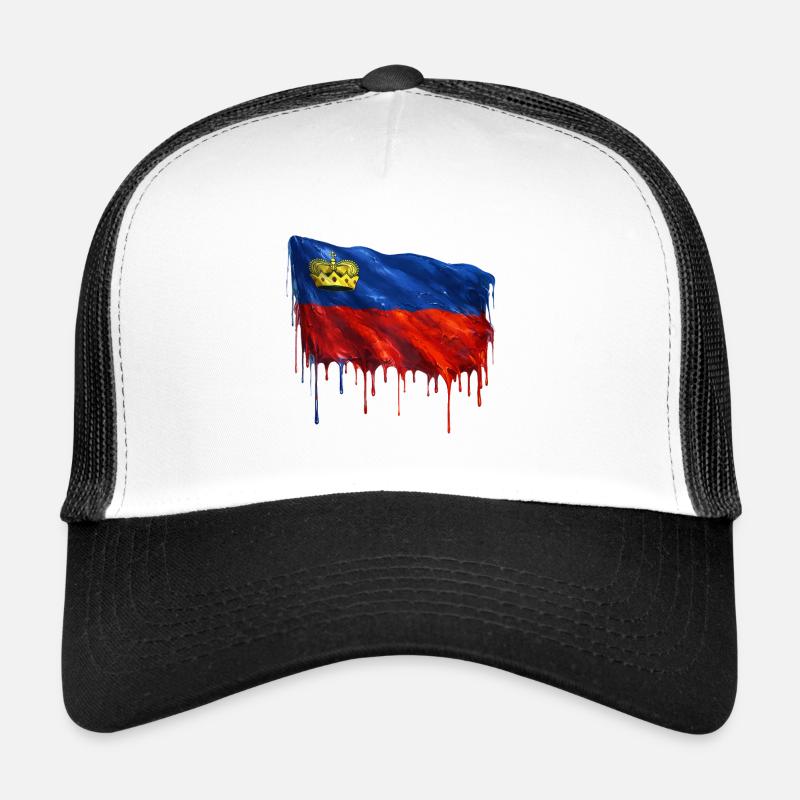 Couleurs colorées du drapeau du Liechtenstein Casquette trucker 