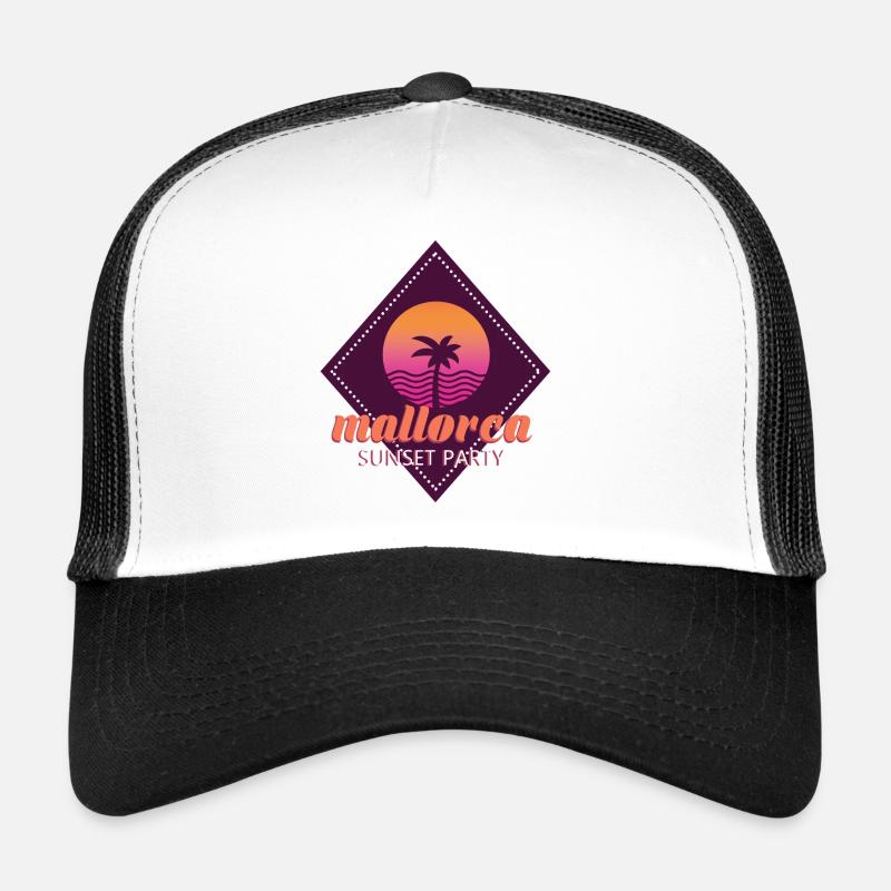 Fête du coucher de soleil de Majorque Casquette trucker 