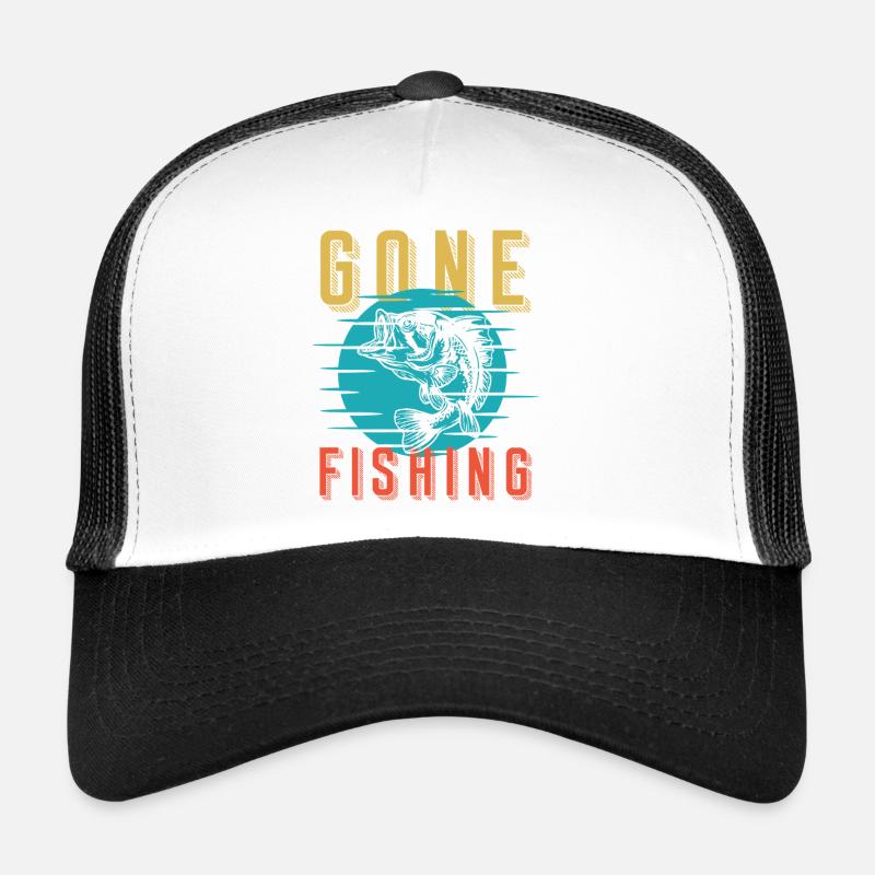 Gone Fishing Retro Splash Trucker Cap