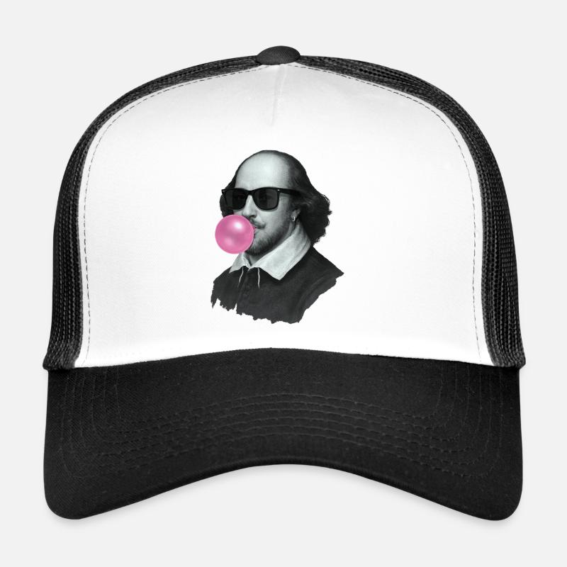 William Shakespeare avec du chewing-gum et des lunettes de soleil Casquette trucker 