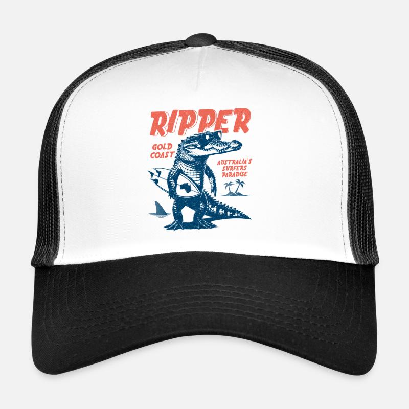 Ripper Surfer Croc Gold Coast Australia Trucker Cap