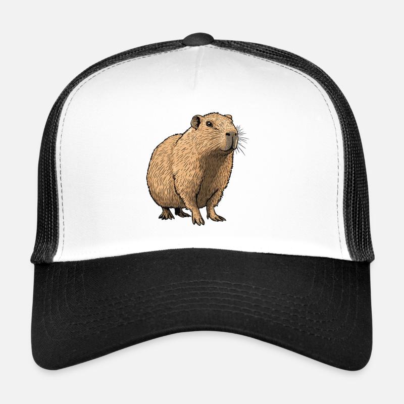 Nature Tones Capybara Illustration Trucker Cap