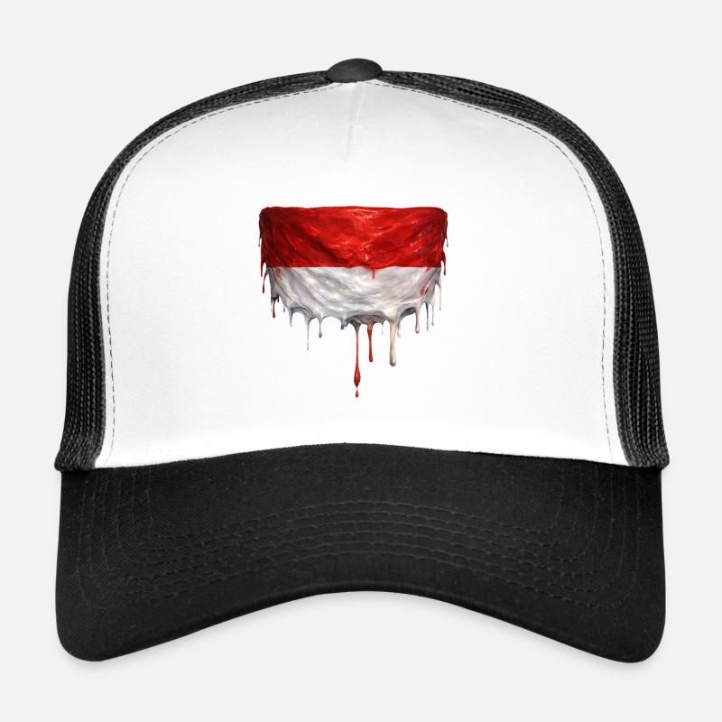 Drapeau indonésien dégoulinant Casquette trucker 