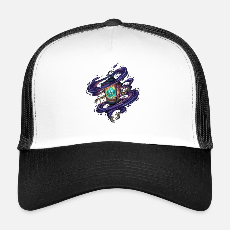 Ghost Lantern Whirling Spell Trucker Cap