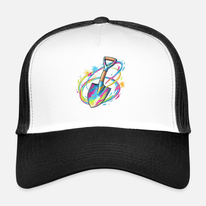 Illustration de pelle de jardin avec explosion de couleurs Casquette trucker 
