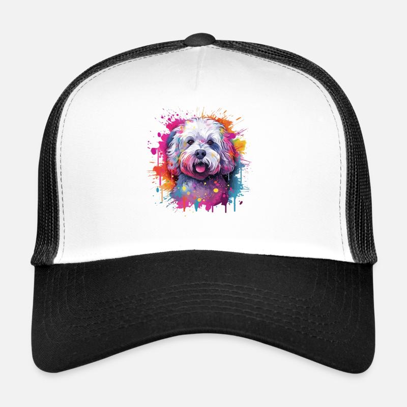Chien coloré d’art éclaboussé Bichon Fris Casquette trucker 